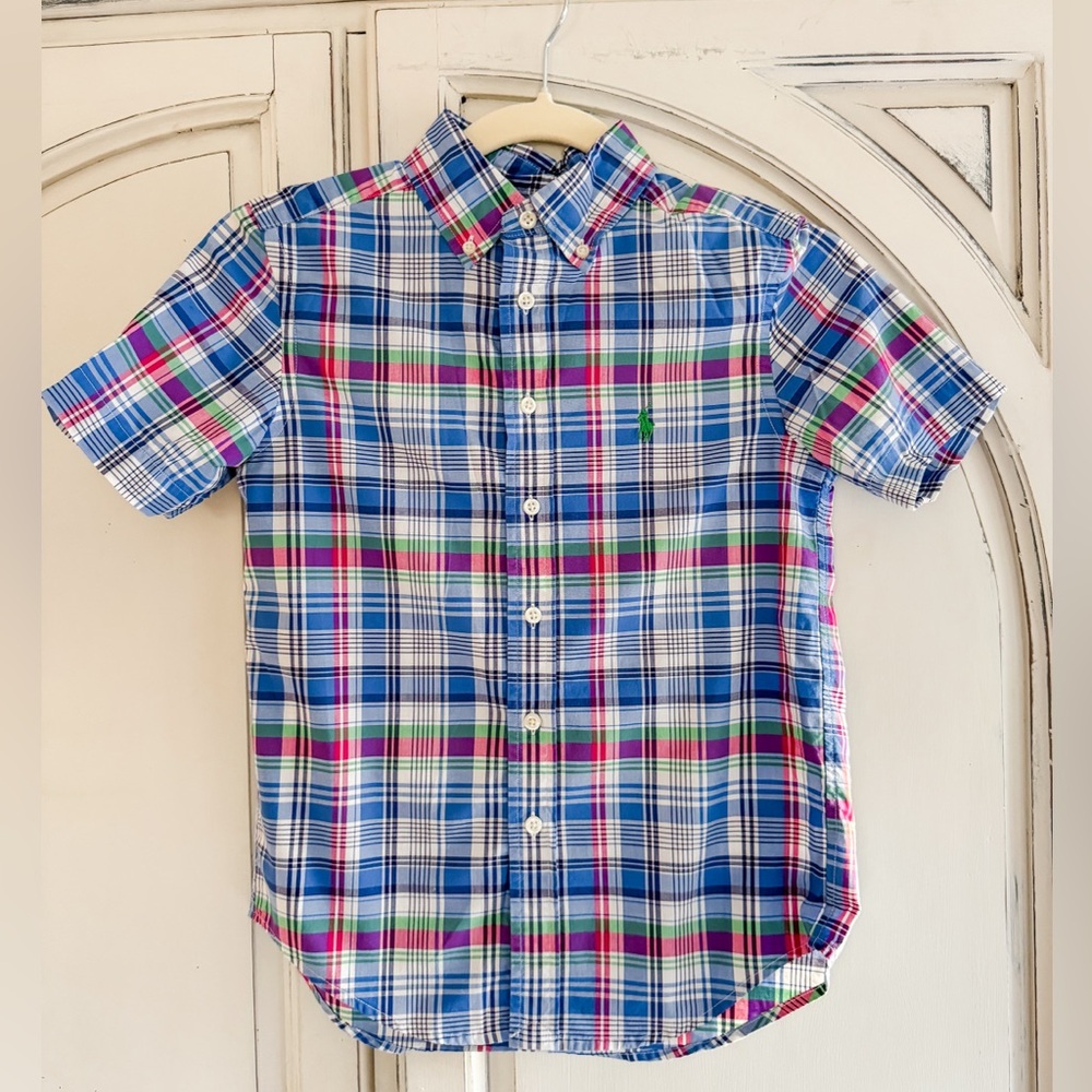 Ralph Lauren Plaid Short Sleeve Boy’s Shirt, Sz 8